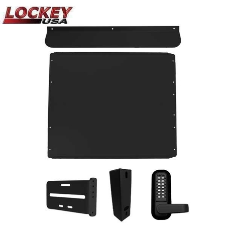 LOCKEY PS60B Shield Security Kit In Black - Panic Shield, PSSB Strike Bracket, PSGB200 Gate Box, 285P Keyle LK-PS60B